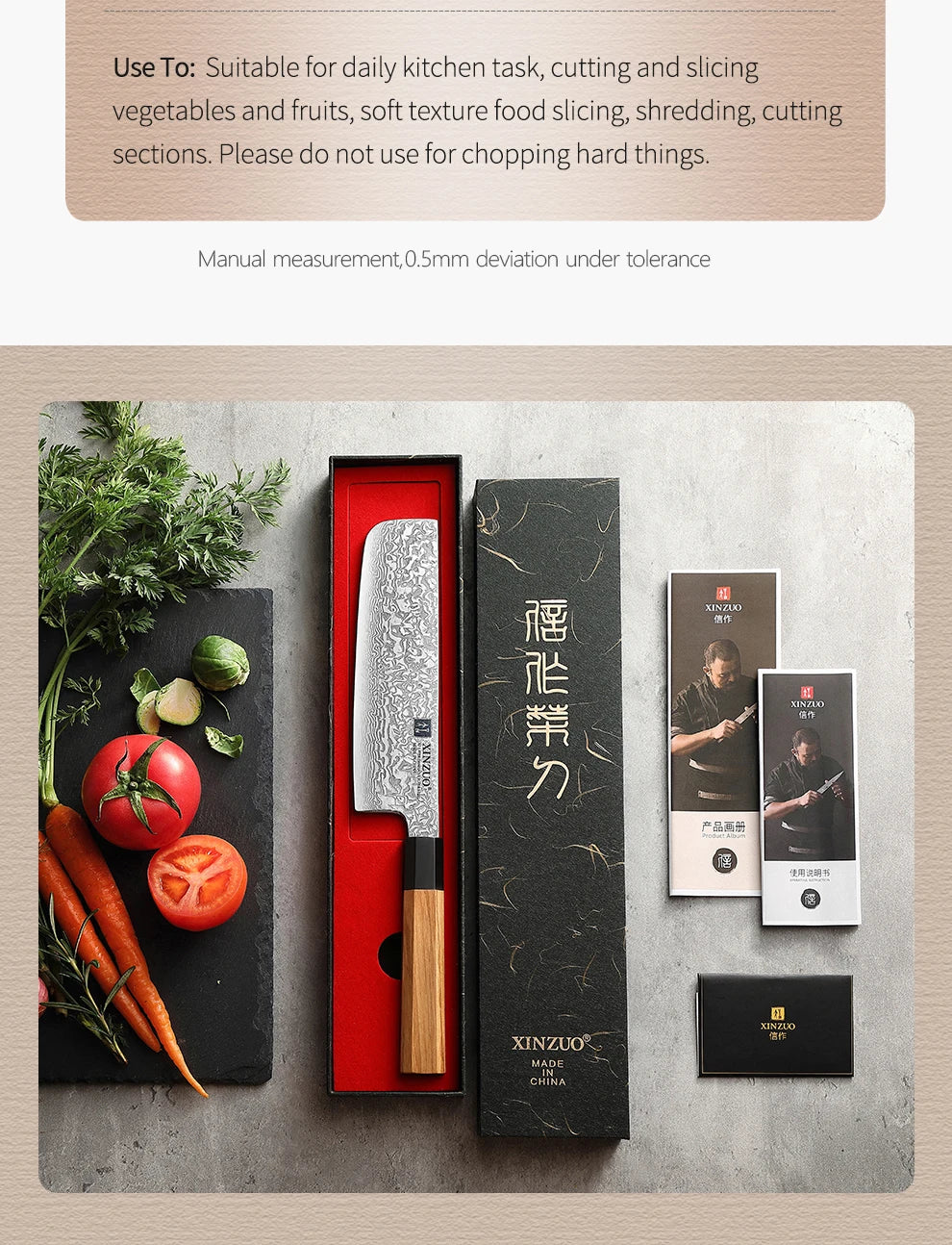 XINZUO 7'' Nakiri Knife Damascus Knife Genuine Vegetable Chopper High Quality Olive Handle Kitchen Novel Kitchen Accessories