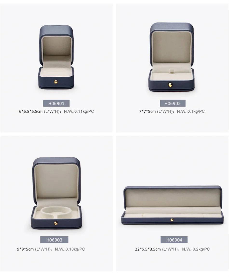 Oirlv Leather Jewelry Ring Box Jewelry Organizer Necklace Pendant Bracelet Long Chain Storage Box Packaging Gift Box for Wedding