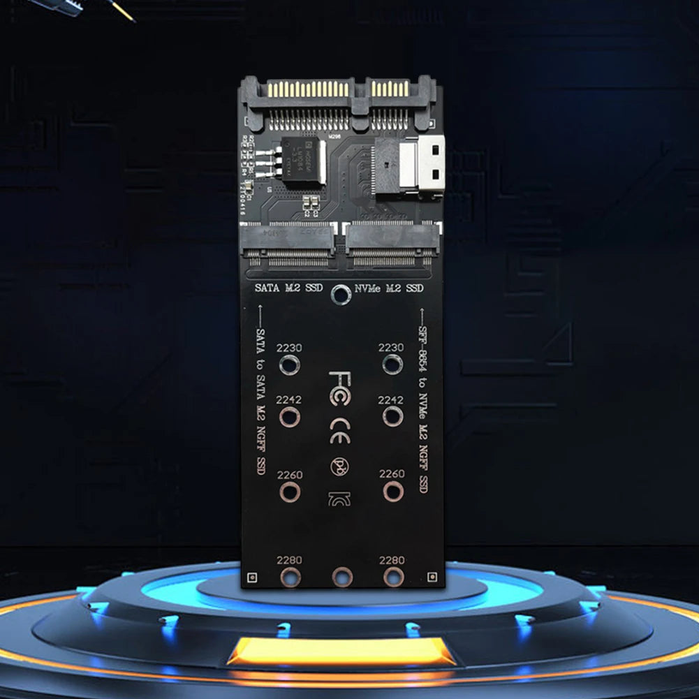 M.2 To SATA Adapter SFF-8654 To M2 NVME SSD 22Pin SATA To M2 Expansion Card Converter Riser Board Fit for Mainboard