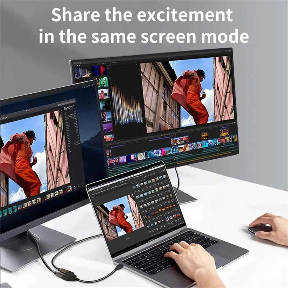 HD 1080P Dual Port 1 in 2 Out Cable HDMI Splitter Male To Female HDTV Adapter For Laptop TV Box Monitor HDMI-Compatible Splitter