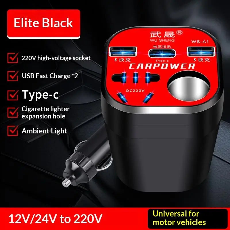 B Color Name Portable Car Power Inverter 12V/24V to 220V with LED Display