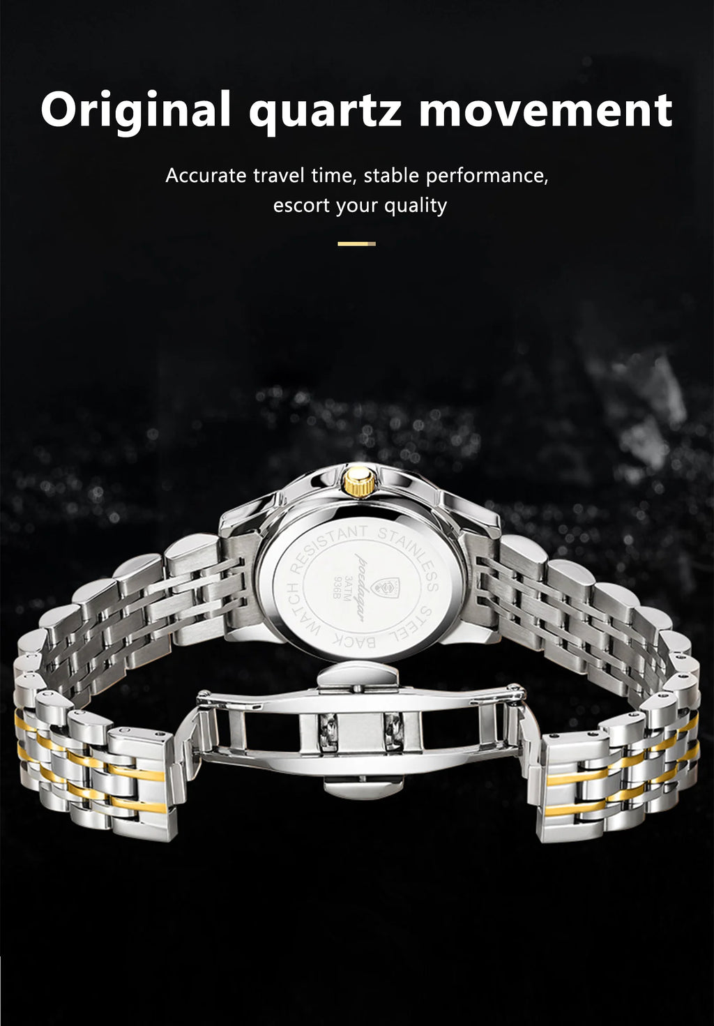 POEDAGAR Original Classic Man Watch Waterproof Luminous Date Week Watches for Men Quartz Stainless Steel Luxury Men's Wristwatch