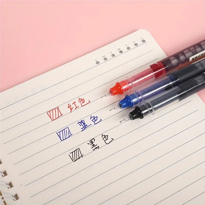 3-102Pcs/set High Quality Needle Type Gel Pens Straight Liquid Ballpoint Pen Kawaii Stationery School Office Supplies Writing