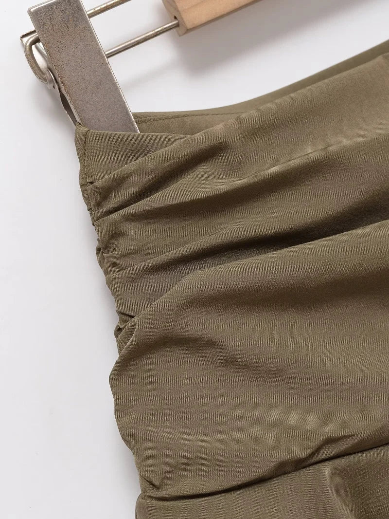 ETJ 2025  women's summer new sexy fashion hot girl style flouncy stacked decoration mid-waist short skirt pants
