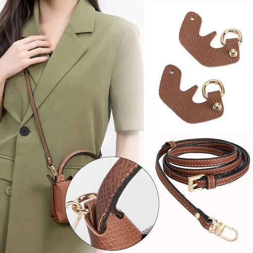 Bag Transformation Accessories for Longchamp mini Bag Straps Punch-free Leather Shoulder Strap Crossbody Conversion Hang Buckle