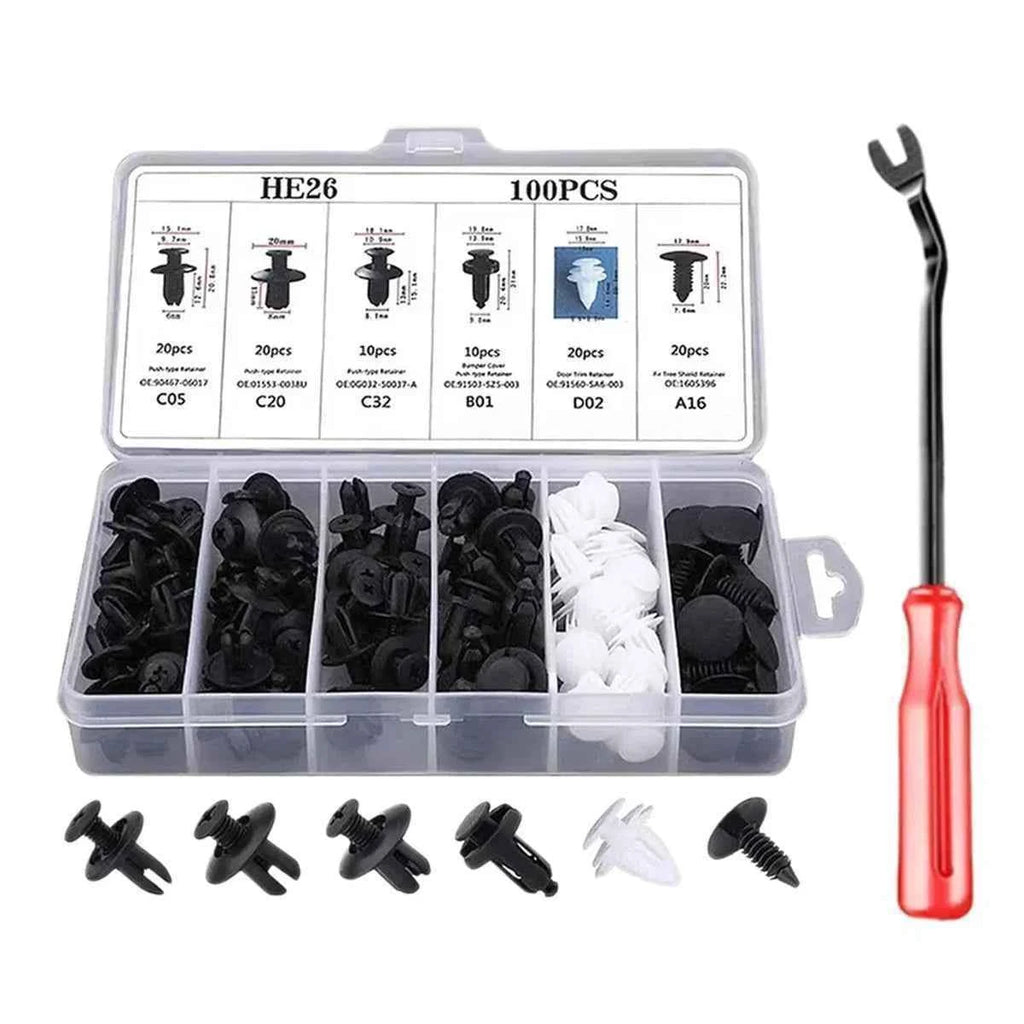 100PCS Automotive Fastener Clip Car Plastic Rivets Fasteners Push Retainer Kit Bumper Door Decorative Panel Retainer Clips