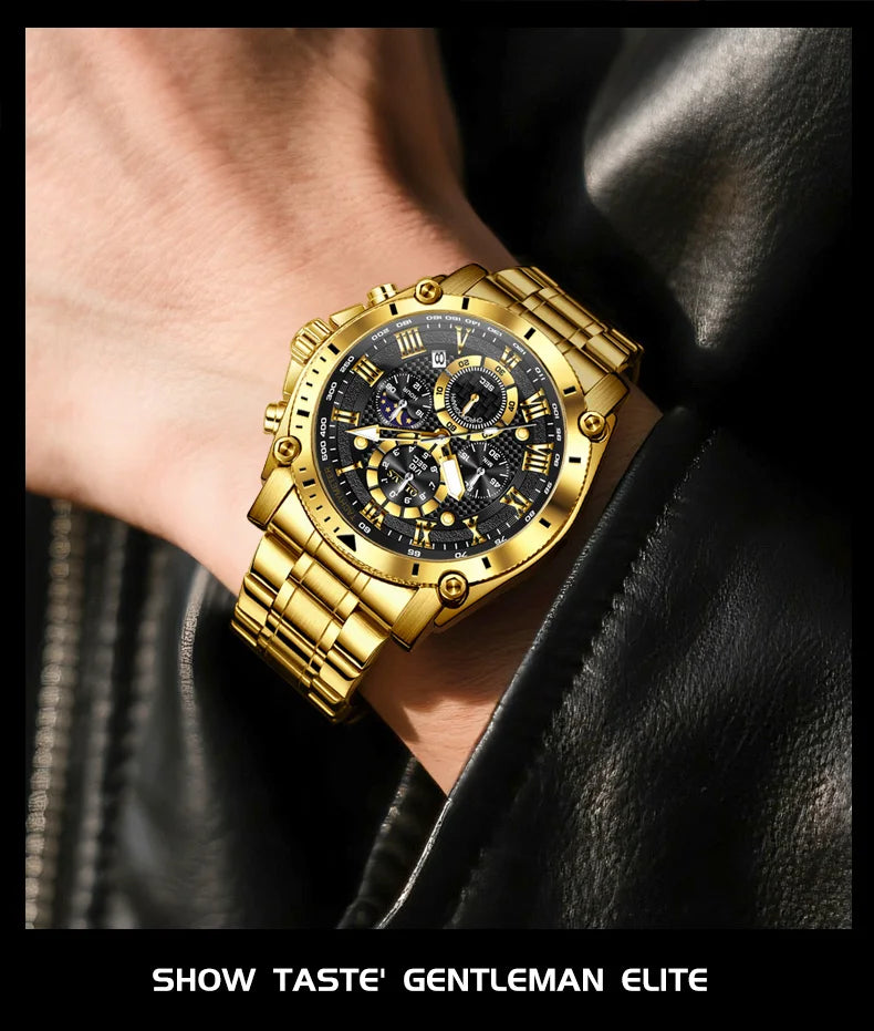 OLEVS Watches Man 3689 Multifunctional Sports Quartz Watch 30m Waterproof Luminous Date Mens Watch Original Business Brand
