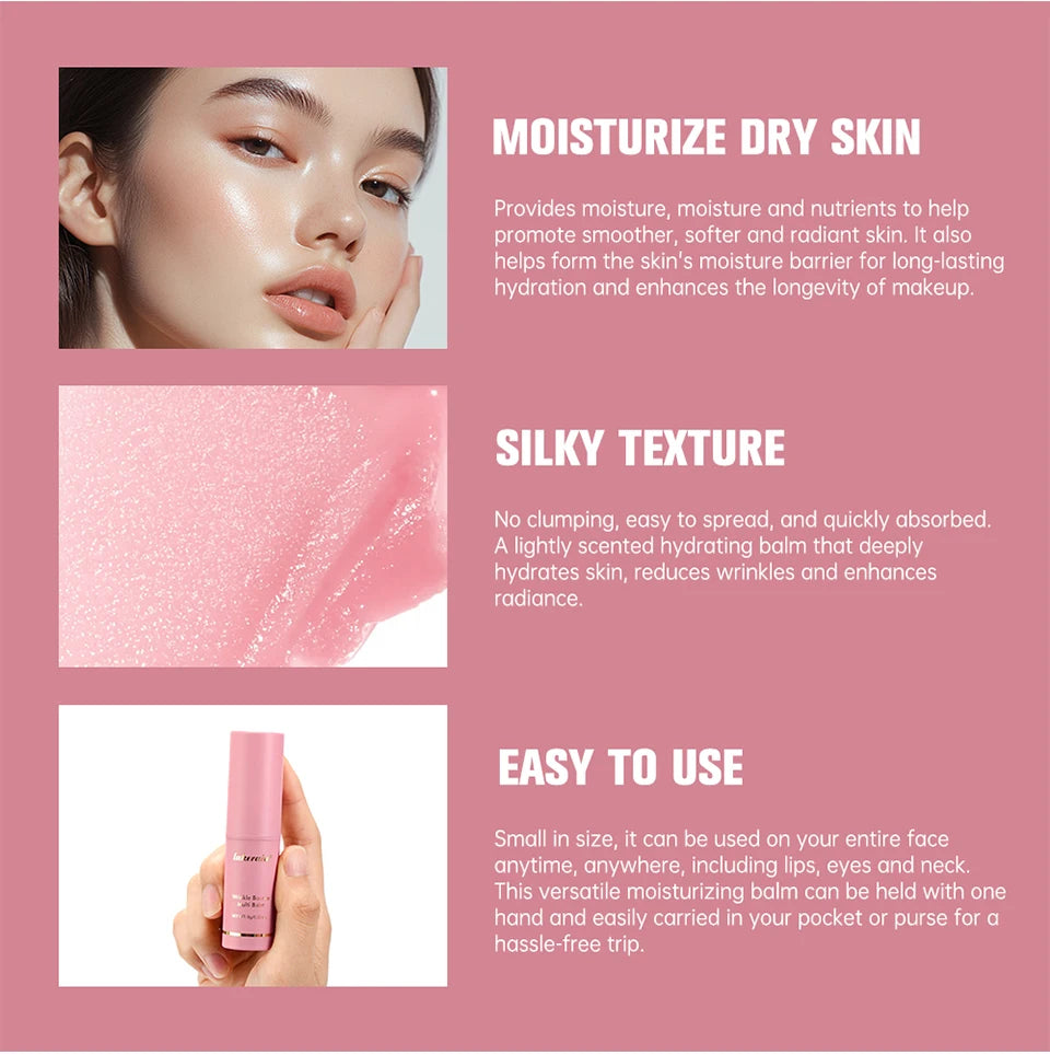 Pink Hydrating Stick Deep Hydrating Facial Skin Multi-functional Long-lasting Brightening Smooth Wrinkle Stick Skin Care Makeup