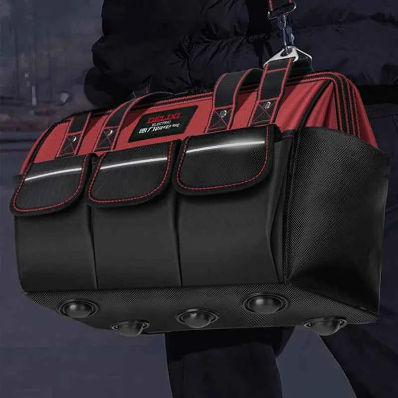DELIXI ELECTRIC Tool Bag,Multifunctional Waterproof Storage Bags,Suitable for Electricians,Carpenters,Car Mechanics,Homeowners