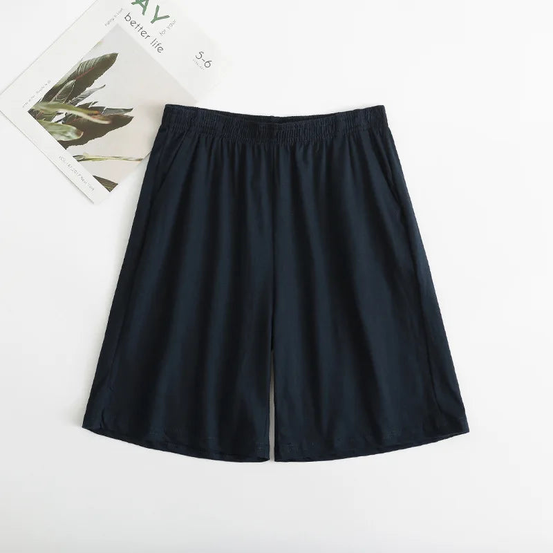 Men's Cotton Sleep Bottoms Plus Size 5XL Shorts Sleepwear Boxer Casual Lounge Wear Sleeping Short Pants Homewear Nightwear Homme