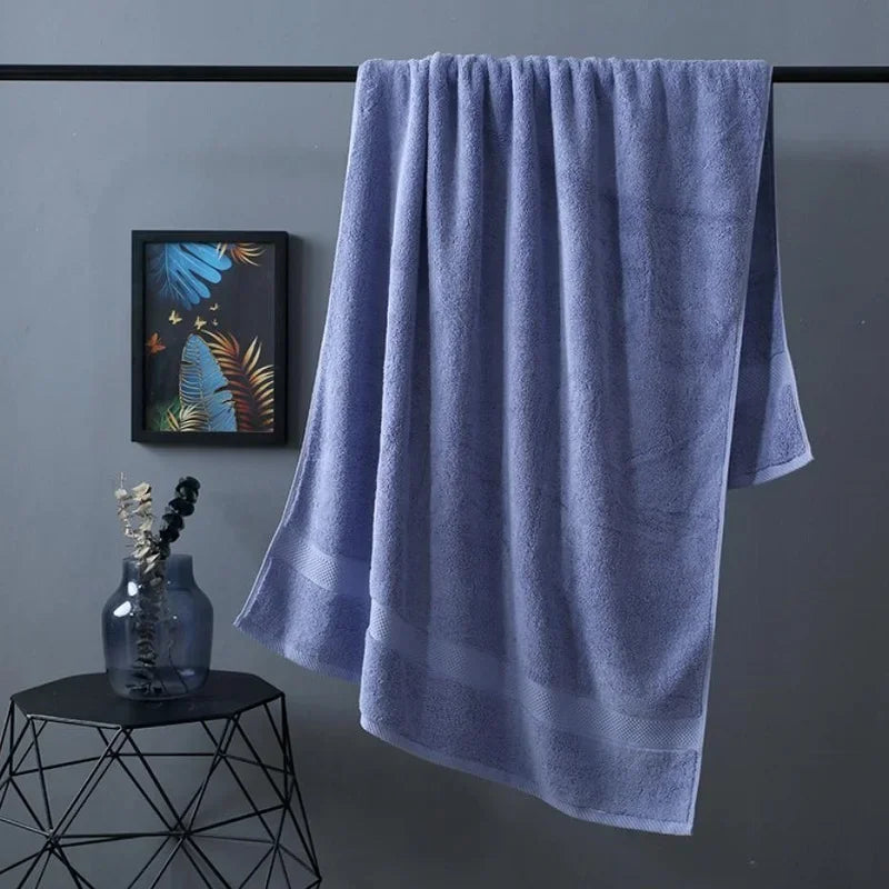 Blue Color 100% Cotton Bath Towel – Soft, Quick-Dry & Absorbent