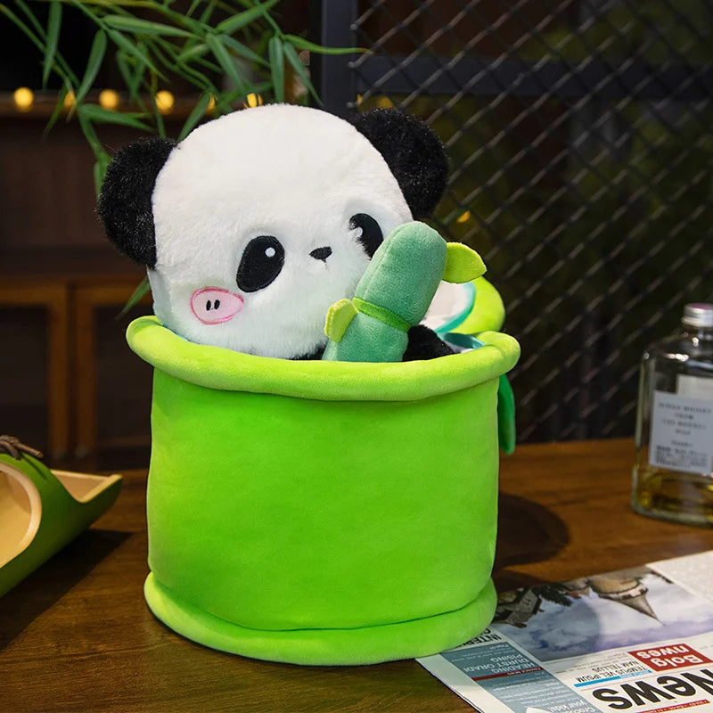2 in 1 Cute Bamboo Panda Plush Toy Kawaii Stuffed Animal  Panda Plushie Doll Pillow