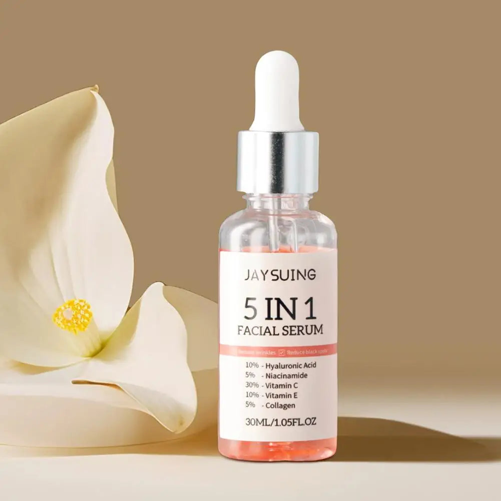 5 In 1 Face Serum Vitamin C Moisturizing Whitening Anti Wrinkle Aging Niacinamide Hyaluronic Acid Facial Serum SkinCare 30ml