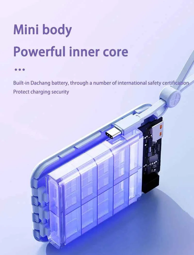 Lenovo 120W 500000mAh Power Bank Large Capacity 4 In1 Cables Intelligent Digital Display Light Portable Powerbank For iPhone New