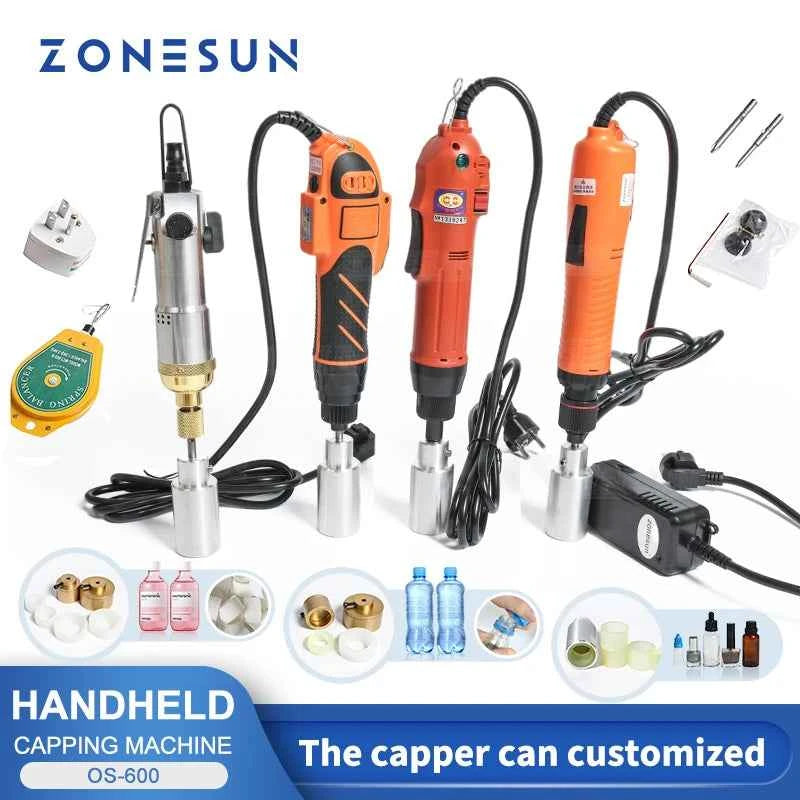ZONESUN ZS-OS600 Manual Flat Cap Screwing Machine With Security Ring For Electric Plastic Bottle Portable Wearable Lid