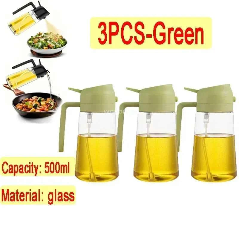 Dual Purpose Glass Oil Bottle Kitchen Spray Oil Sprayer Bottle Kitchen Oils Spray Can Leakproof Oil Spray Bottle Household