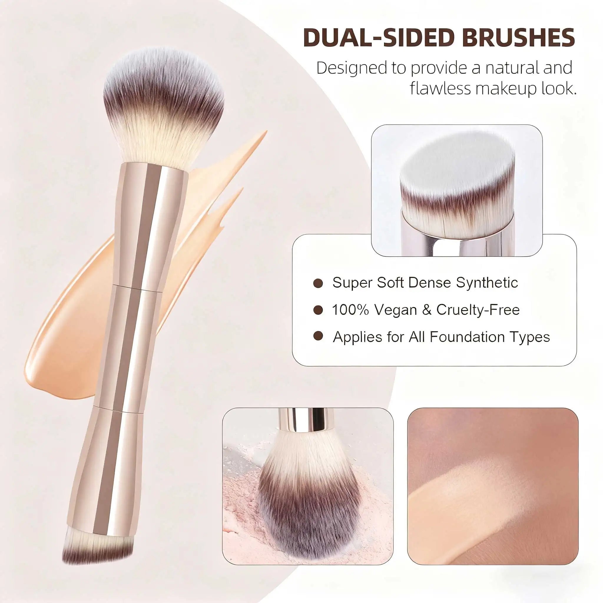 20pcs/set Pro Makeup Brushes Double Ended Foundation Concealers Blush Eye Shadows Brush for Liquid Cream Powder Blending
