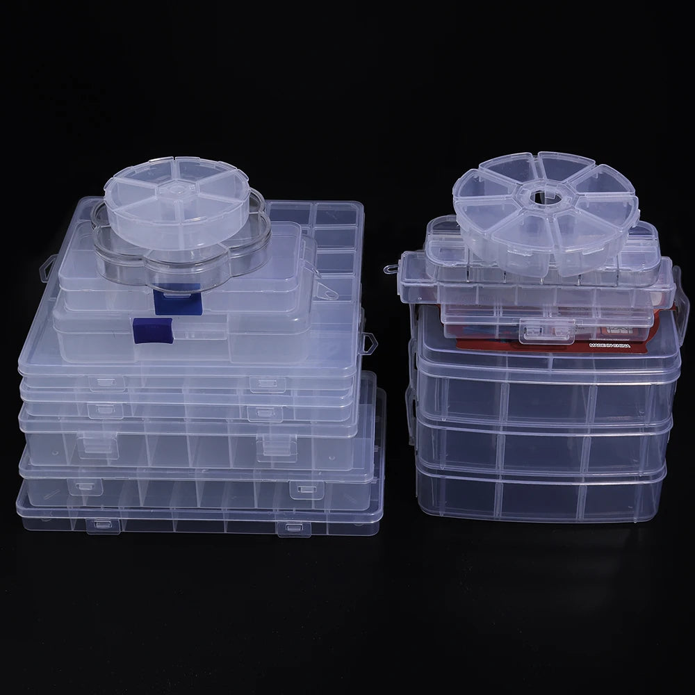 1pcs Transparent Plastic Storage Box Multifunctional Jewelry Box For Jewelry Organizer Storage Small Item Supplies Container Box