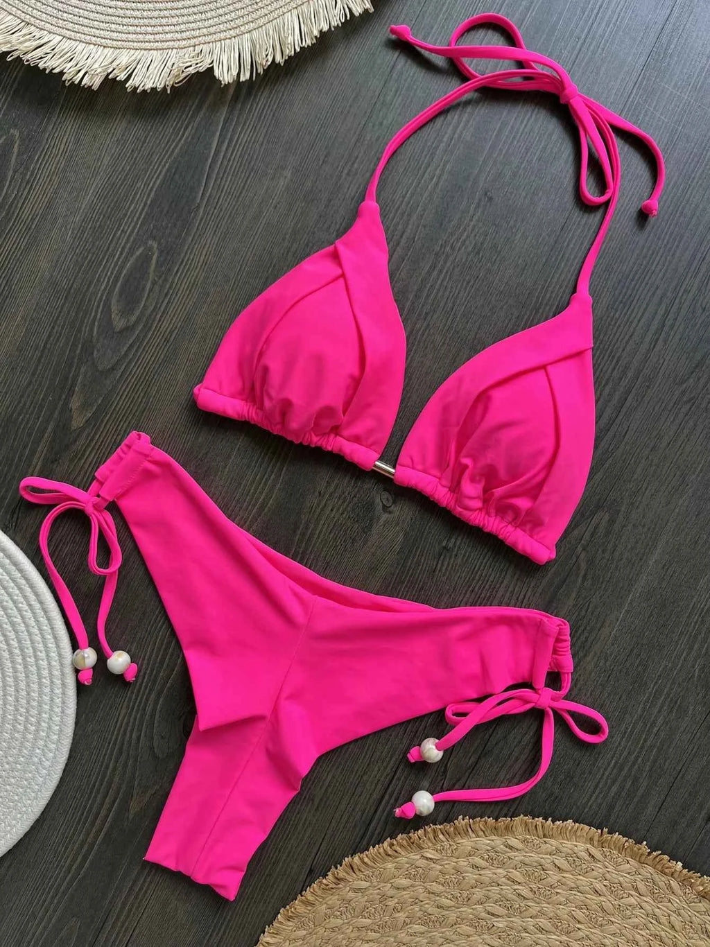 Sexy Women Bikini 2025 New Push-Up Bra Bikini Set Swimsuit For Women Solid Beachwear Ladies Chest Pad Swimwear