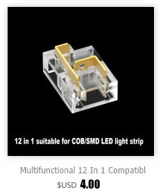 COB Strip to Wire LED Connectors 5 8 10mm Connection Solderless Extension For CCT FCOB RGB LED Strip Lights 2 3 4 Pin Connector