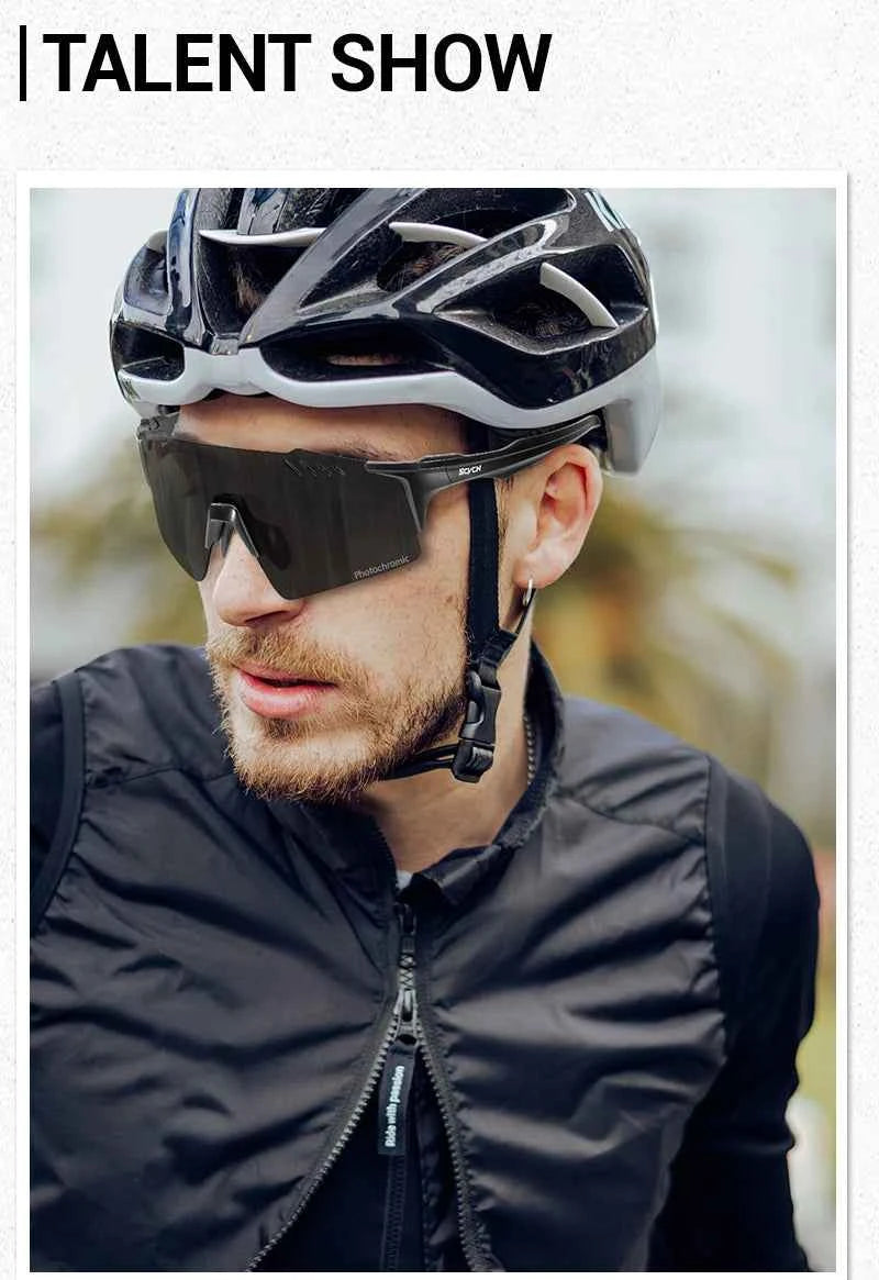 SCVCN Photochromic bike Cycling glasses UV400 Bicycle riding Eyewear Sports MTB Outdoor Sports Golf Camping Driving Eyepieces