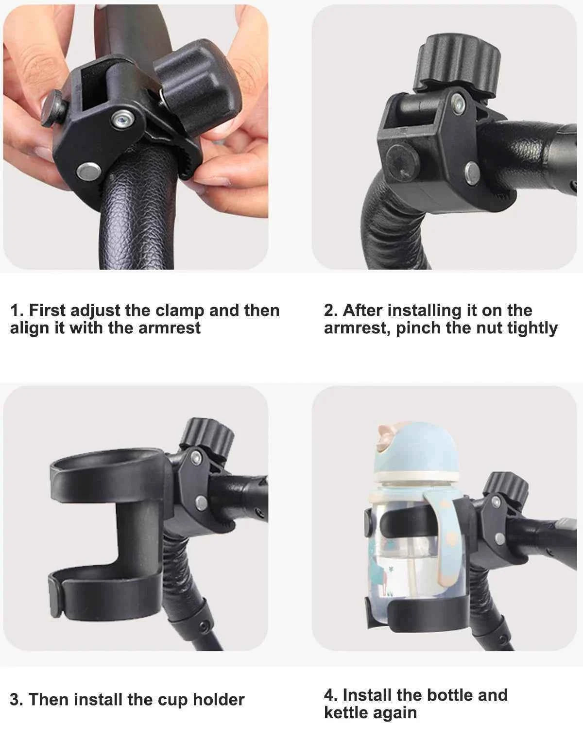 Baby Stroller Cup Holder Children Bicycle Bottle Rack Infant Feeding Bottle Beverage Cup Universal Holder Stroller Accessories