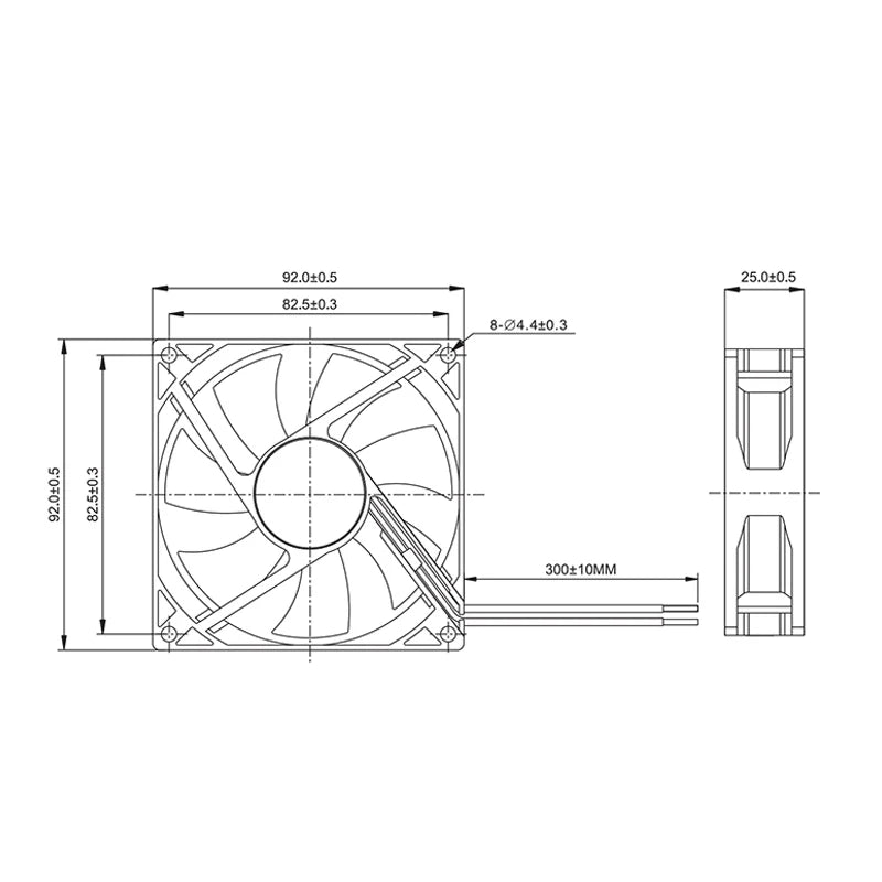 ACP9025 92x92x25mm Axial Cooling Fan DC5V/12V/24V 2Pin for Chassis Power Supply Inverter Cooling High Airflow Quiet Operation