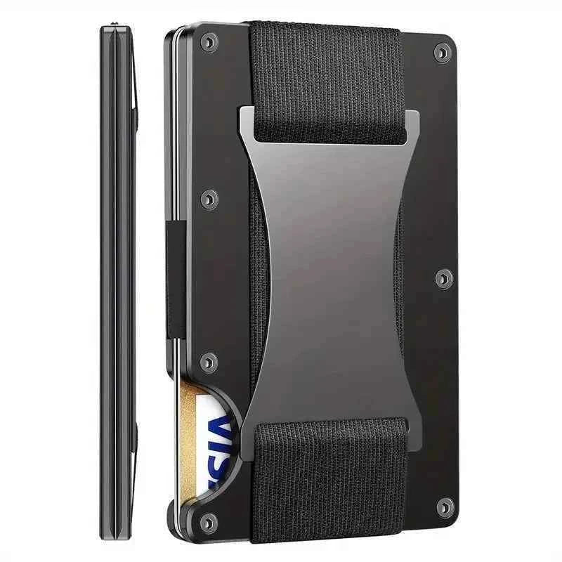 New Slim Fashion RFID Protection Card Holder Men Women Aluminum Wallet Elasticity Back Pouch ID Credit Case Unisex Travel Purse