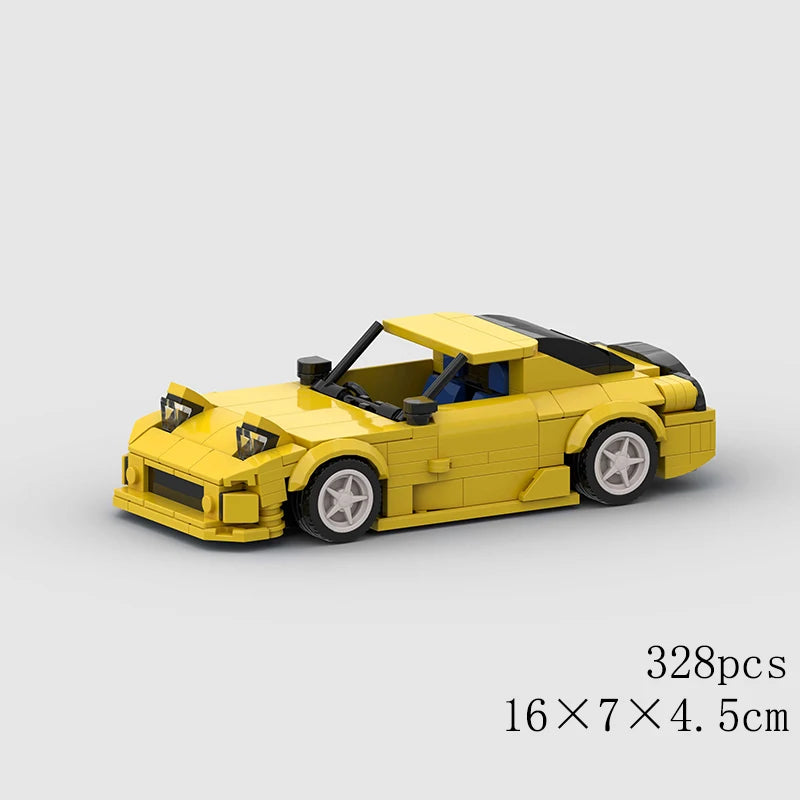 MOC Car Speed RX7 AE86 Chiron R8 Creative Racing Vehicle Model Building Block Super Race brick City Rally Sport Toy Technical