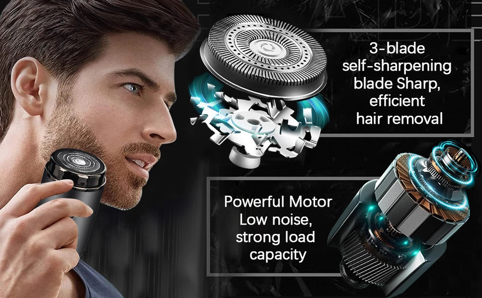 New Model Mini Portable Electric Shaver, New Upgrade Pocket Shaver Mini Shavers for Men, Mini Electric Shaver, LED Power Display