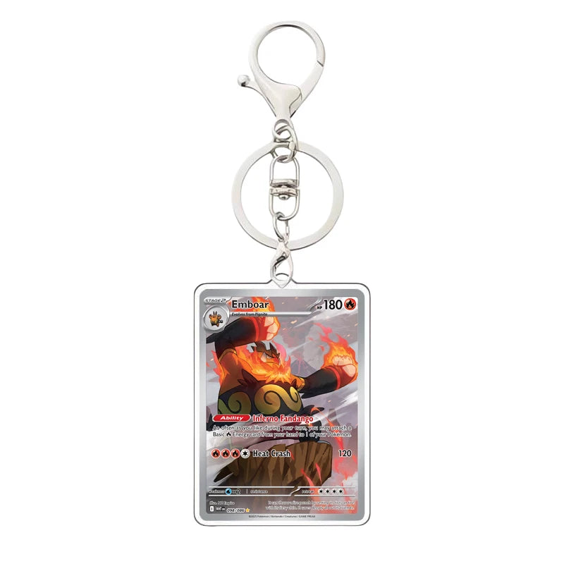 Pokemon PTCG Acrylic Keychain English Version Sv11B W Sar Bwr Reshiram Zekrom Victini N Acrylic Card Keychain Pendant 3.4X5.2Cm