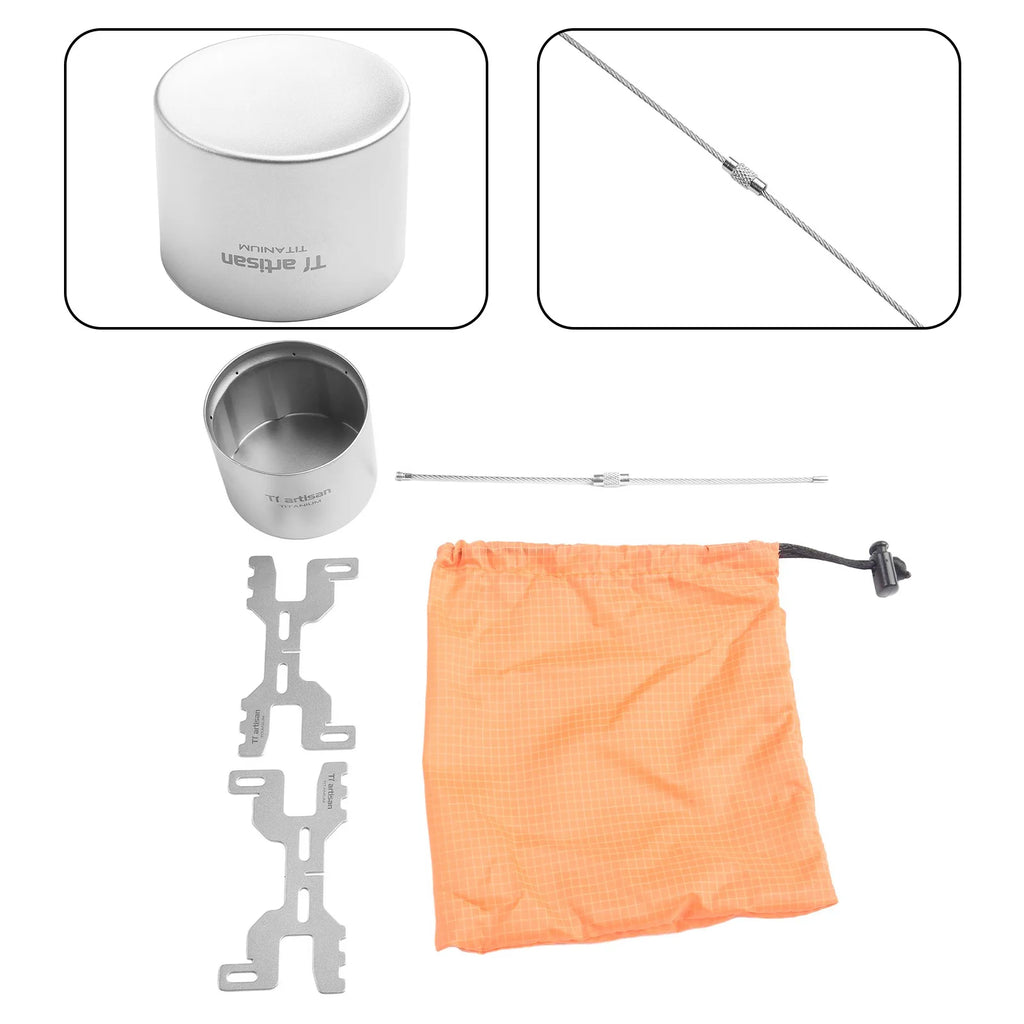 70ml Camping Titanium Alcohol Stove Lightweight Liquid For Furnace Titanium Alcohol Stove Outdoor Camping Accessories