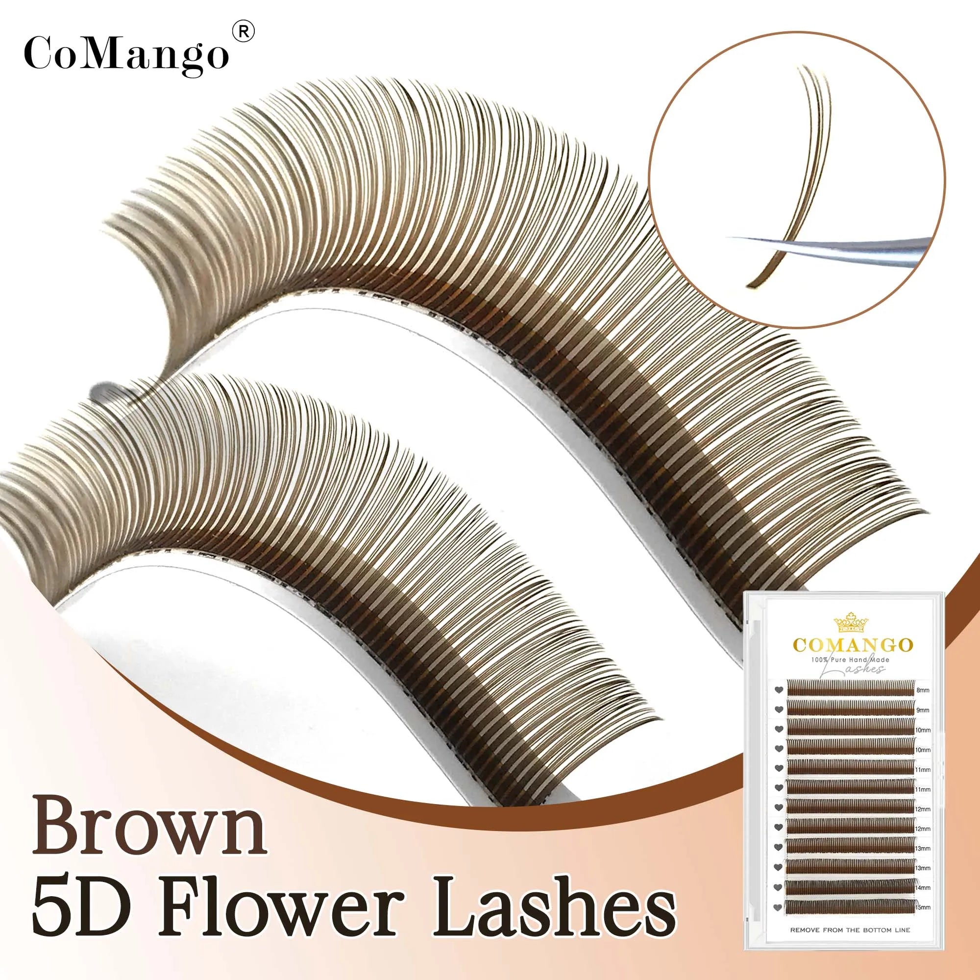 12Rows 5D Flora Fairy Eyelashes Extension Brown Black Premade Spikes Volume Fans Fairy Flora Mink False Lash DIY Makeup