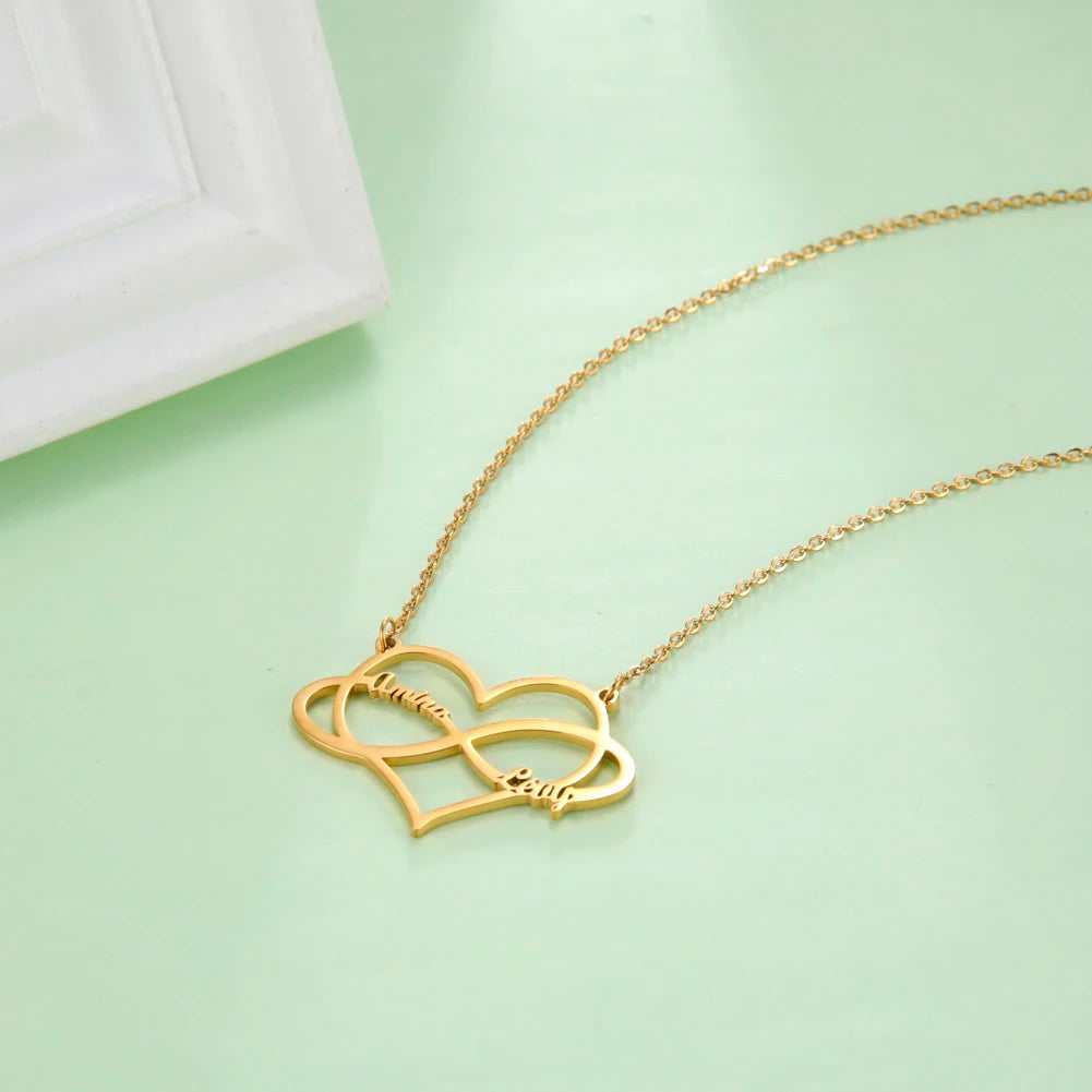 Infinite Symbol Personalized Necklace Name Heart Custom Chain Family Gift For Women Men Couple Friend Stainless Steel Jewelry