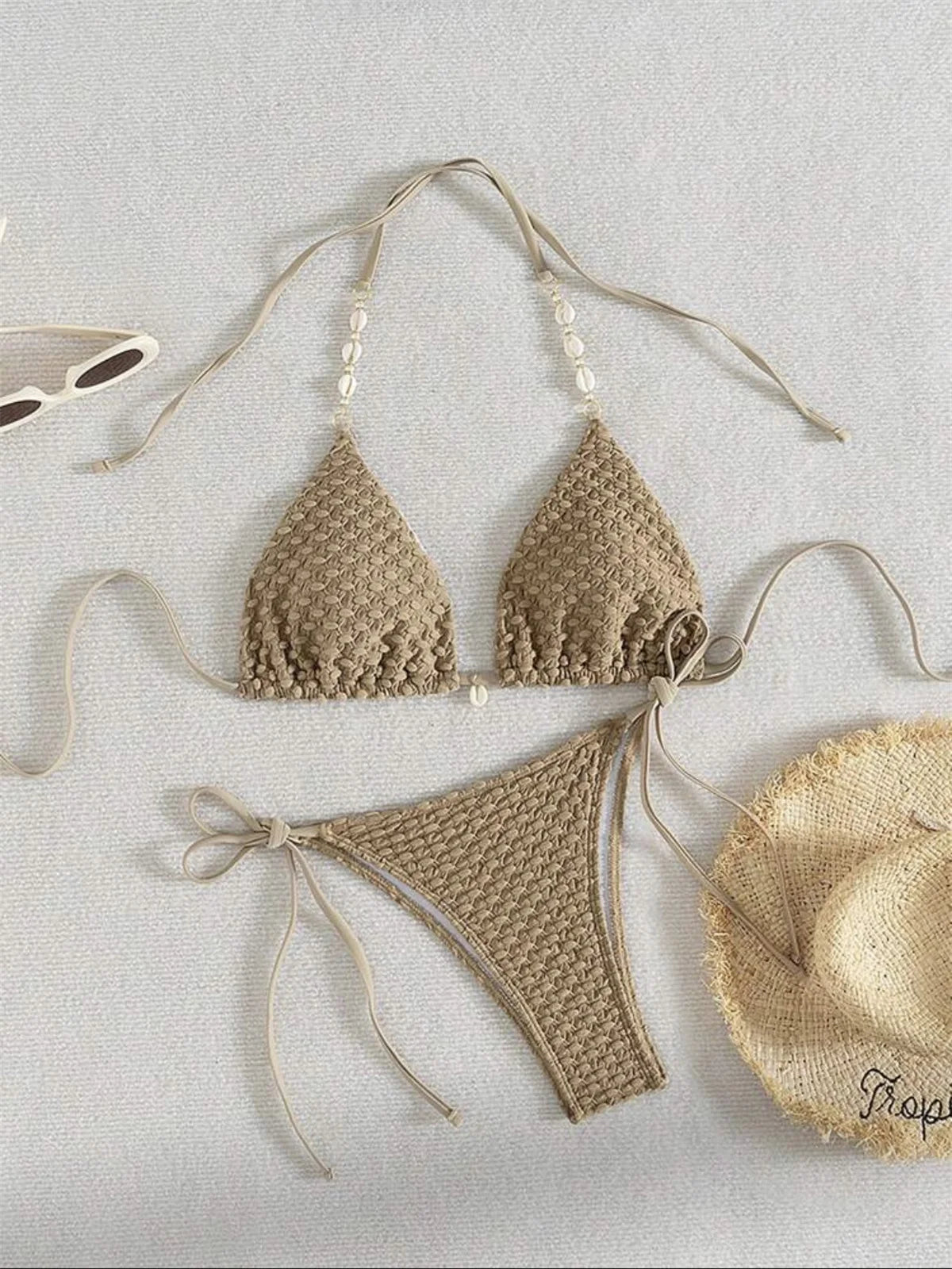 Circyy Sexy Bikini Set Women Swimsuit Two-Piece Swimwear Chic Decoration Halter Lace Up Backless Bathing 2026 Fashion Beachwear