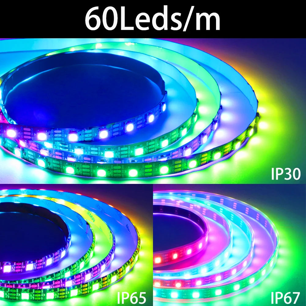 1-5M 144Leds/m WS2812B WS2813 WS2815 Led Strips 5050RGB Programmable Colored Running Flowing Led Strip Lights Led Ribbon DC5-12v
