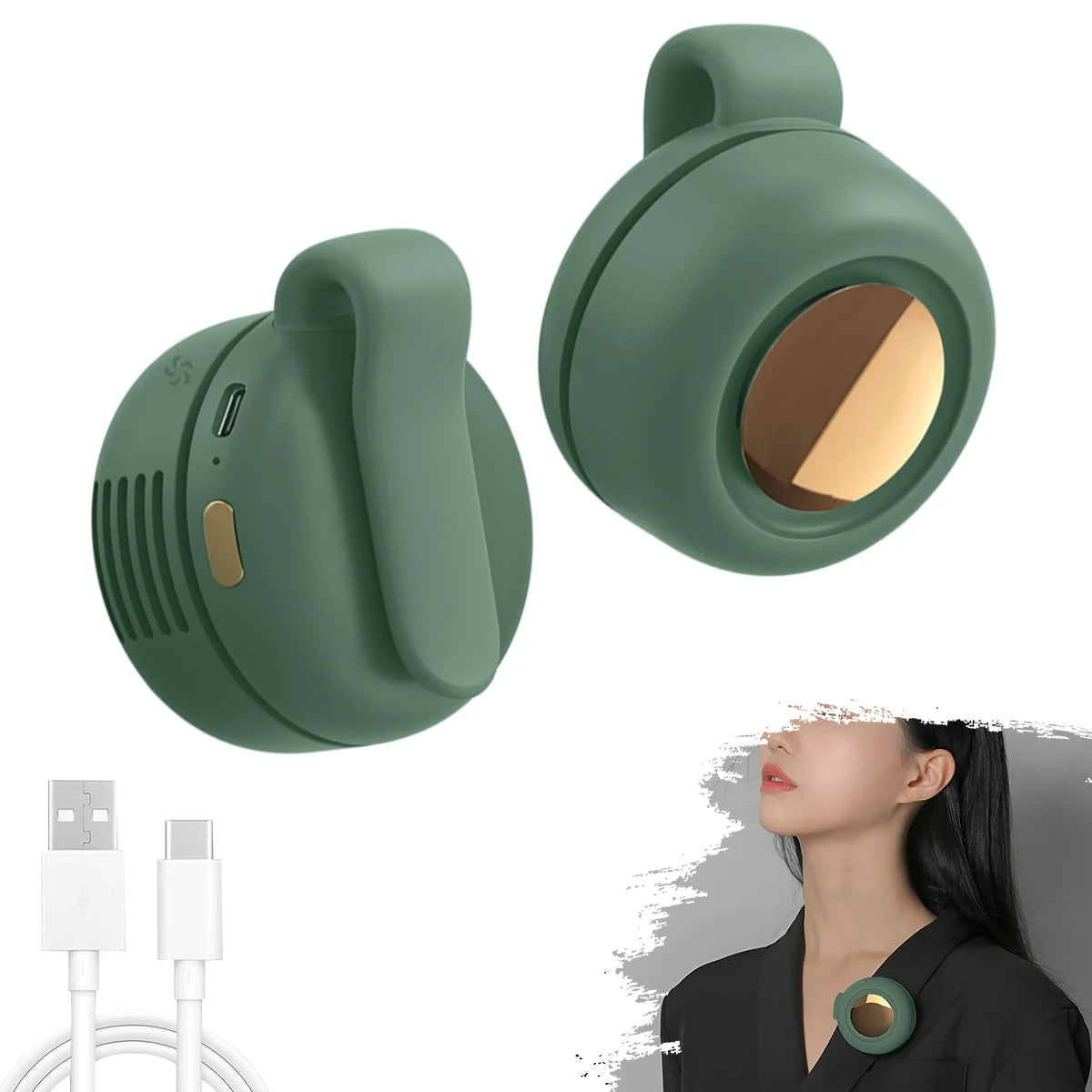 Hands Free Waist Clip Fan 900mAh 3 Speeds Bladeless USB Rechargeable Portable Personal Cooling for Outdoor Sport Travel