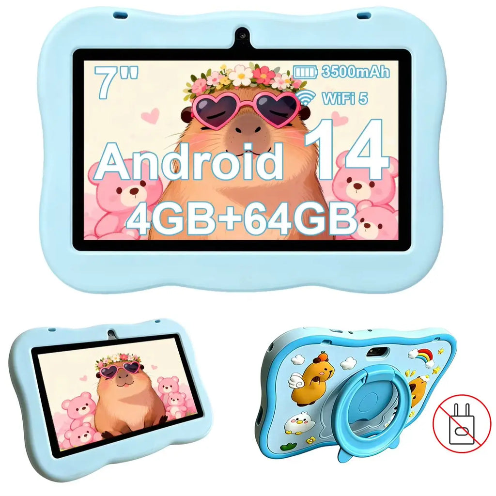 2026 Kids Tablet Android 14 7 Inch Octa Core 4GB RAM 64GB ROM 3500mAh HD Display Tablet Children's Gift