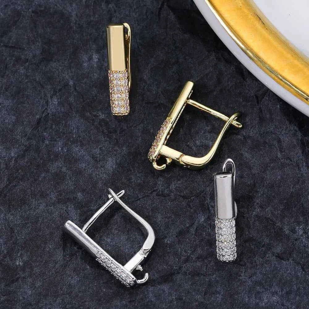 Juya Handmade 18K Real Gold Plated Earwire Fasteners Earring Hooks Accessories For DIY Women's Anti-Allergy Earrings Making
