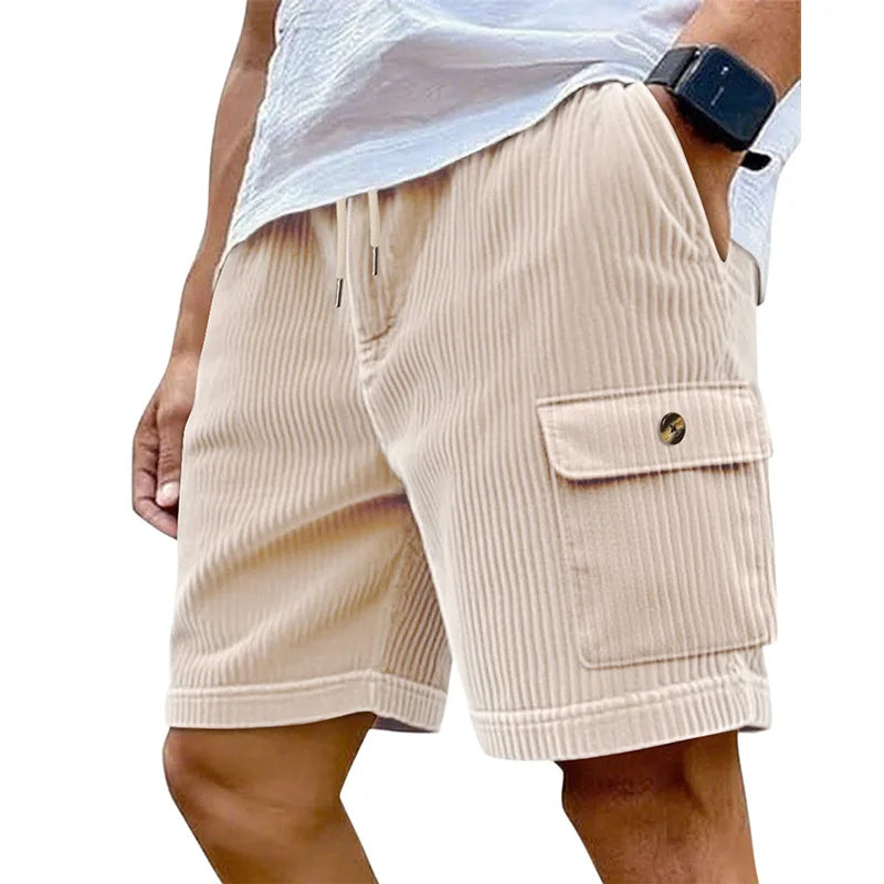 American Men's Heavy Loose Four Seasons Hip Hop Casual Sports Running Corduroy Tooling Shorts