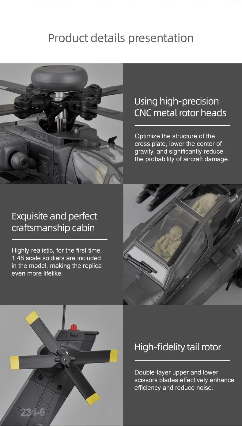 NEW RC ERA C170 RC Helicopter 6CH Optical Flow Positioning Apache Brushless Stunt Armed RC Helicopter Model One-key Inverted Toy