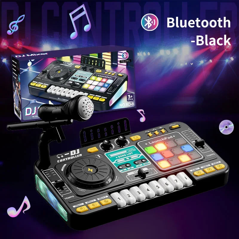 Kids Simulation DJ Mixer Controller Toys Multifunctional Music Effects Electronic Piano Keyboard Learning Birthday Gift Boy Girl