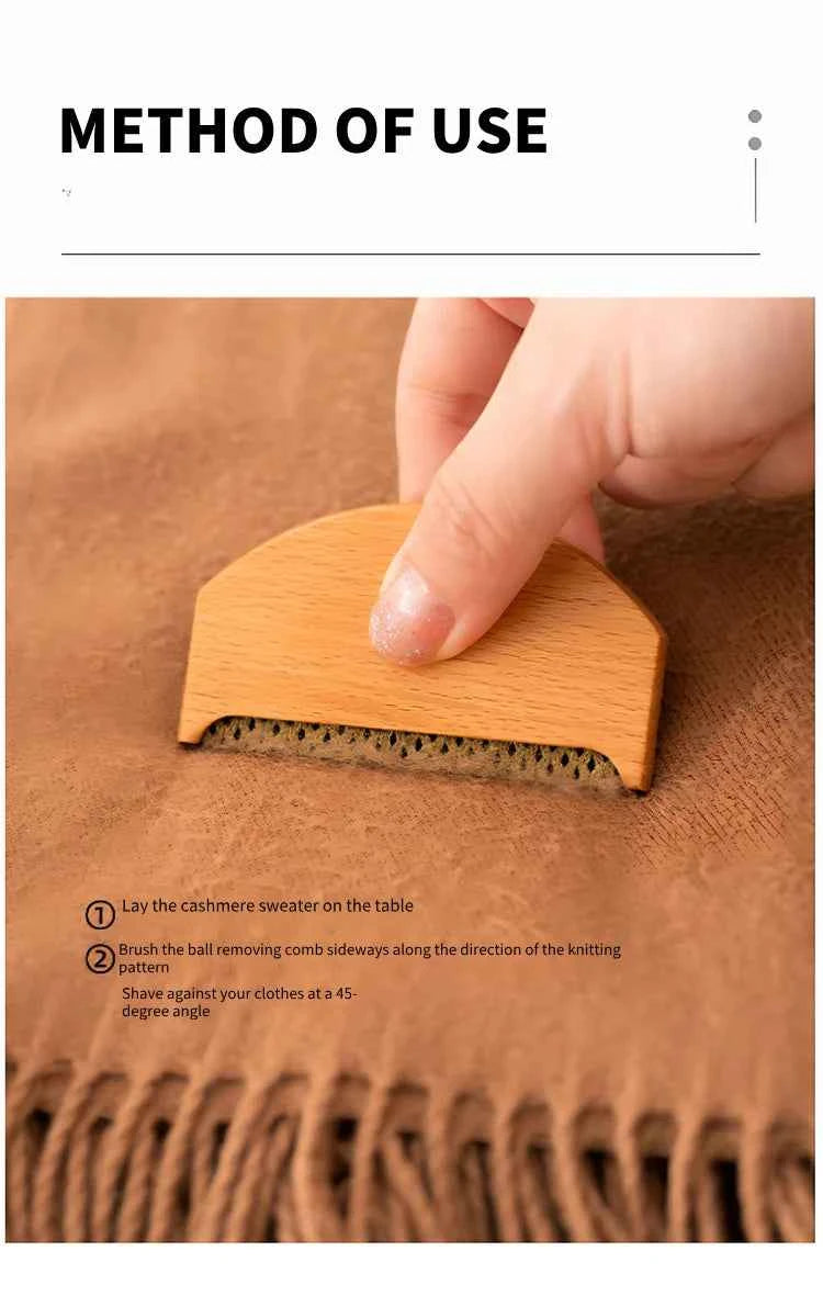 Wooden Epilator Sweater Clothes Shaver Fabric Clothes Sweater Lint Removers Manual Portable Wooden Lint Trimmer Comb Shaver