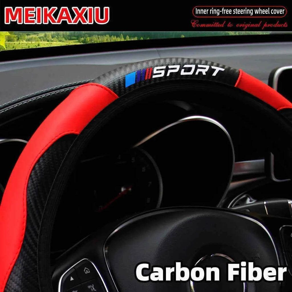 All-Season SPORT Carbon Fiber Steering Wheel Cover (without inner ring) is suitable for 37-38cm automotive interior accessories.