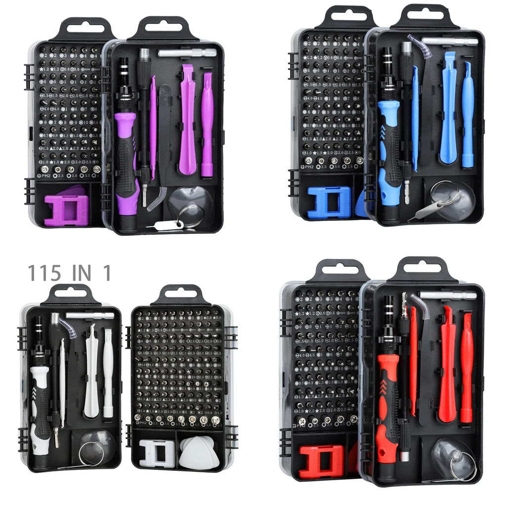 115Pcs Precision Screwdriver Set, Electronic Repair Tool Kit, Suitable for Iphone, Computers, Pc, Laptops, Mobile Phones, Mac, Tablets, Home Diy, Game Consoles, Glasses, Watches, Doorbells, Etc