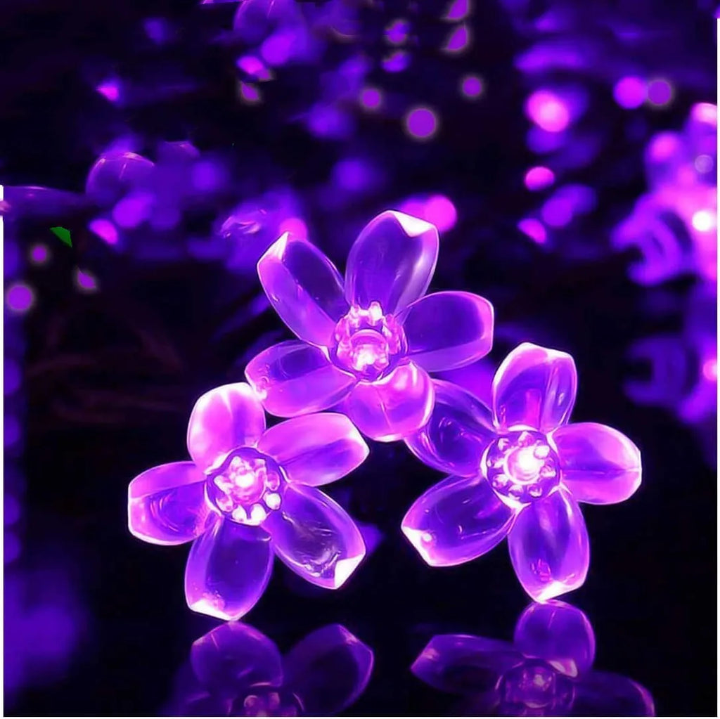 Solar Garden Lights Outdoor Solar Flower String Lights Solar Outdoor Lights Waterproof  Flower Lights Garden Decoration Outdoor