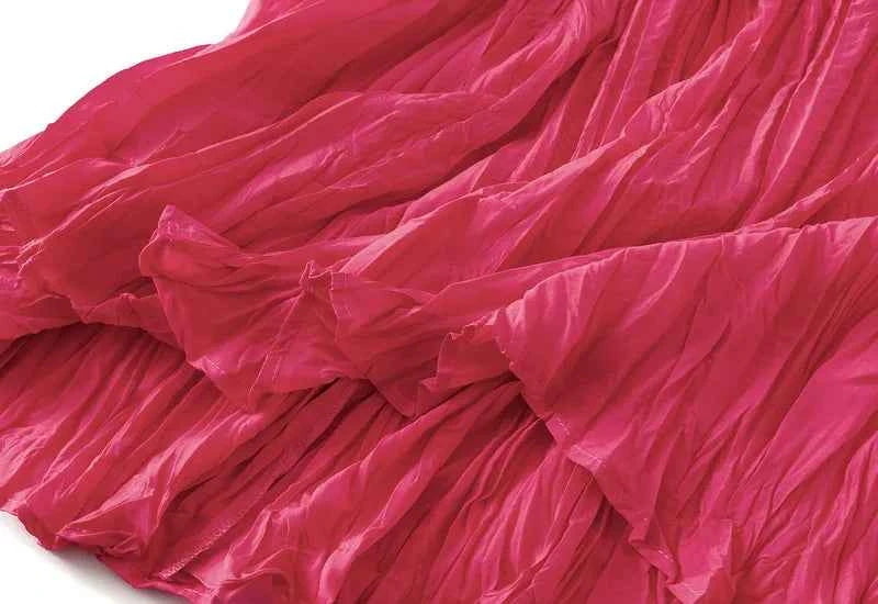 Light Luxury Irregular Slimming Pleated  A-line Skirt for Women High Waist Solid Color Loose Fashion Skirts Casual  Spring New