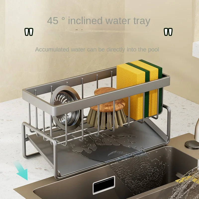 Stainless Steel Sink Caddy Rack – Drainage Sponge Holder