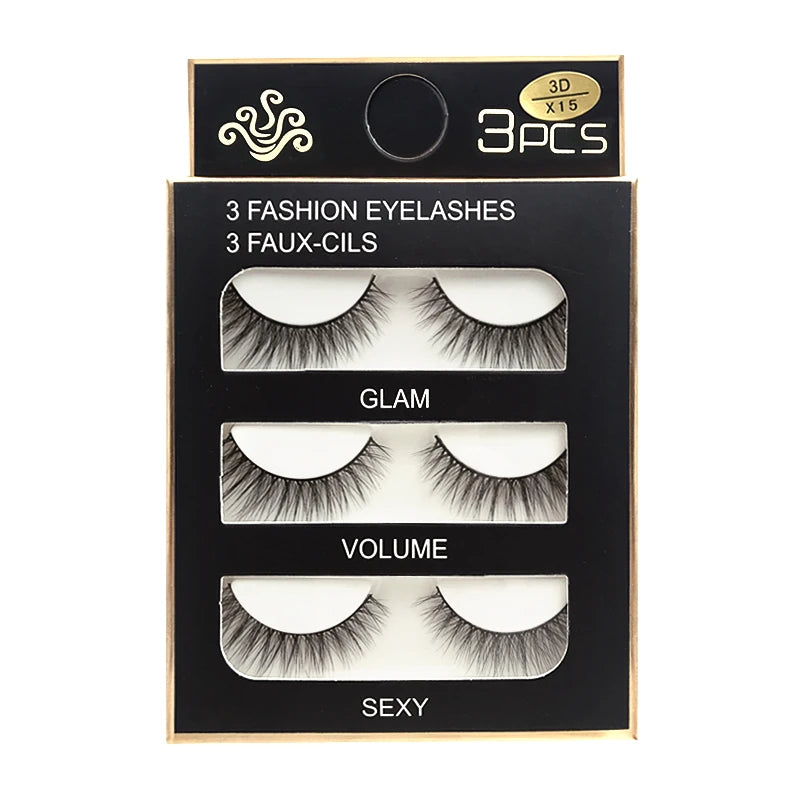 SHIDISHANGPIN 3 pairs 27 styles 3D Faux Mink Hair Soft False Eyelashes Fluffy Wispy Thick Fake Lash Handmade Eyelash Eye Makeup