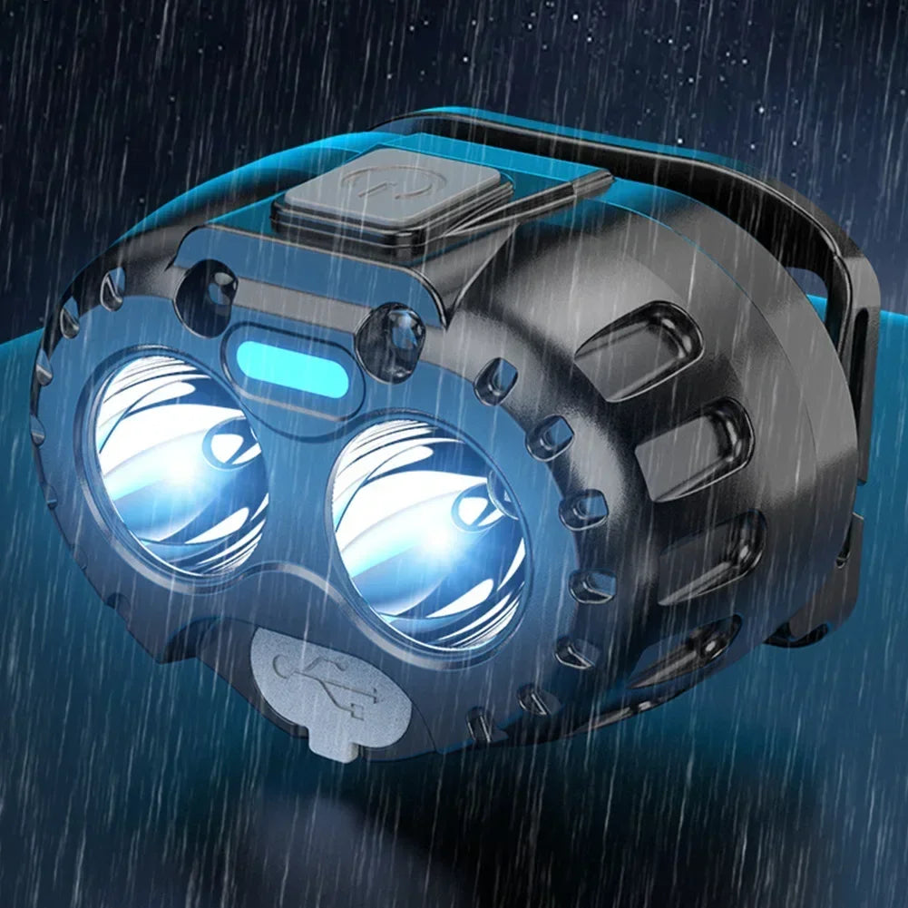 Emergency Head Flashlight Motion Sensor LED Forehead Flashlight USB Charging 250LM XPE LED Headlamp for Outdoor Fishing
